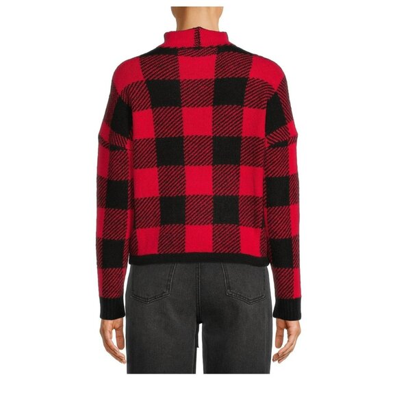 No Boundaries Juniors’ Pattern Mock On Trend Lace Up Neck Sweater Size Small - Picture 3 of 5